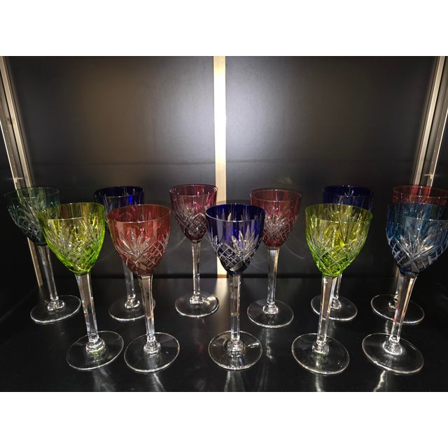 Glass Saint-Louis Chantilly Pattern Glasses from Saint Louis, 1970s, Set of 12 For Sale - Image 7 of 15
