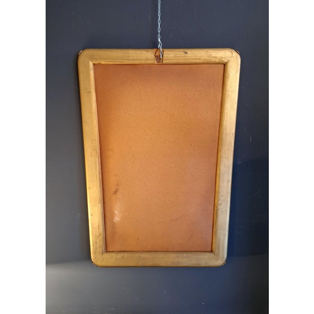 1940s Mirror with Glass Frame and Brass Supports, Italy, 1940s For Sale - Image 5 of 7