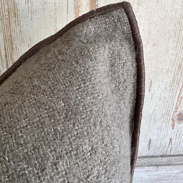Not Yet Made - Made To Order Bouclette French Wool Accent Pillow With Down Insert For Sale - Image 5 of 6