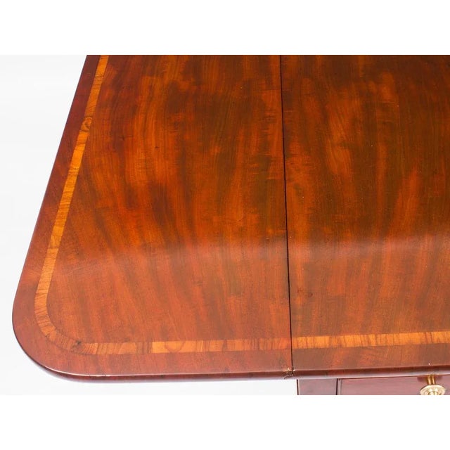 Blue Antique Regency George III Pembroke Table and Chairs, 1800s, Set of 7 For Sale - Image 8 of 18