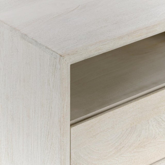 White Bevel Wood Nightstand For Sale In Los Angeles - Image 6 of 9