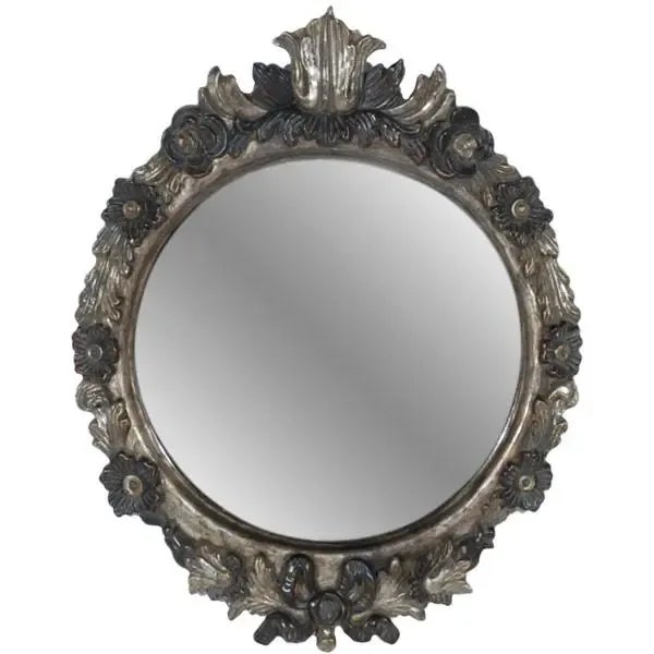 1990s Vintage Italian Oval Shaped Wood Carved Mirror For Sale - Image 9 of 10