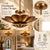 Handmade Brass Lotus Ceiling Light, Floral Scalloped Fixture, Antique Finish For Sale - Image 10 of 10