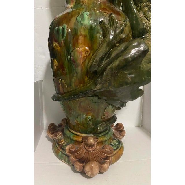 Late 19th Century 19th Century Majolica Floor Vase Vessel Attributed to George Jones For Sale - Image 5 of 13