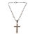 Late 19th Century Victorian Gold and Silver Cross With Niello Chain For Sale