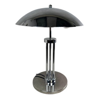 Space Age Chrome Mushroom Table Lamp, 1970s For Sale