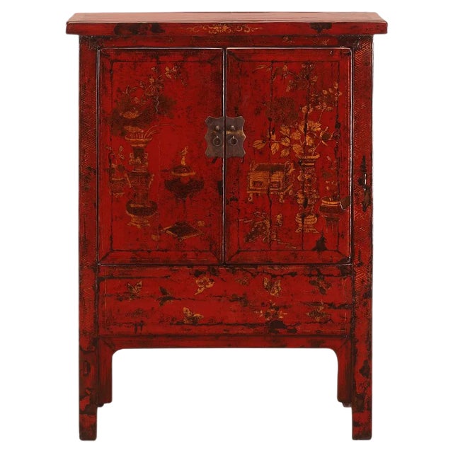 Red and Gold Shanxi Cabinet For Sale