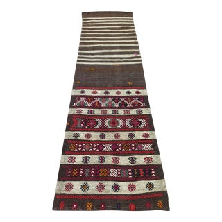 Vintage Turkish Kilim Corridor Runner - 28"x102" For Sale