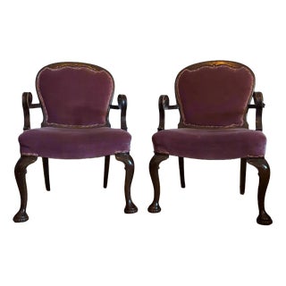 Antique English Armchairs, 1800s, Set of 2 For Sale