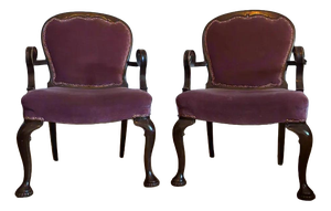 Antique English Armchairs, 1800s, Set of 2