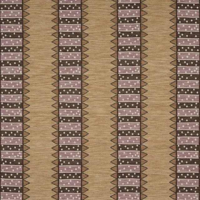 Sample - Schumacher Noor Kilim Stripe Fabric, Aubergine For Sale