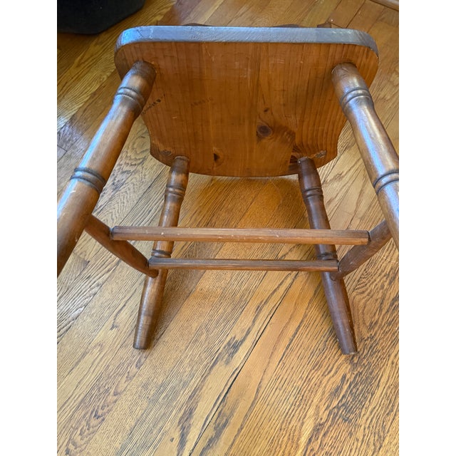 Vintage Arts and Crafts Style Wooden Spindle Back Side Chair For Sale - Image 11 of 12
