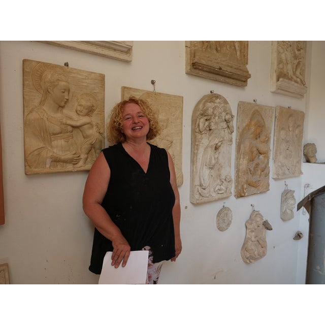 White Sculpture with Roses, Ceramiche D'arte Dolfi For Sale - Image 8 of 12