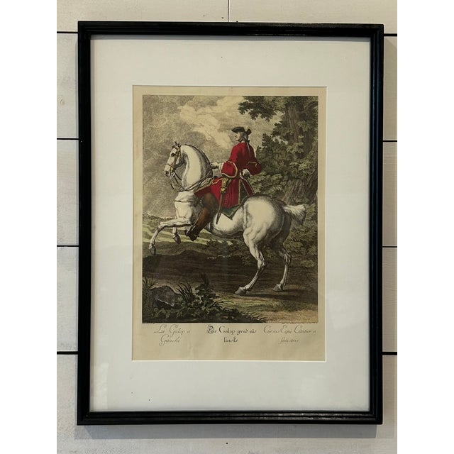 Traditional Antique Equestrian/Dressage Prints, Set of Seven, Framed For Sale - Image 3 of 13