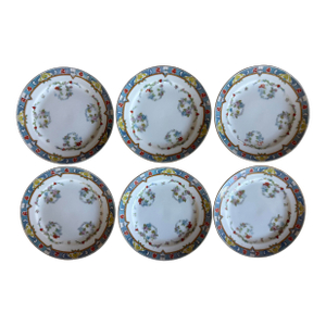 Vintage Meito China Hand Painted Small Floral Plates- Set of 6