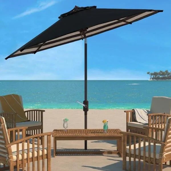 This nine-foot crank umbrella was inspired by the sunbathing terrace of Monaco’s finest hotel overlooking the...