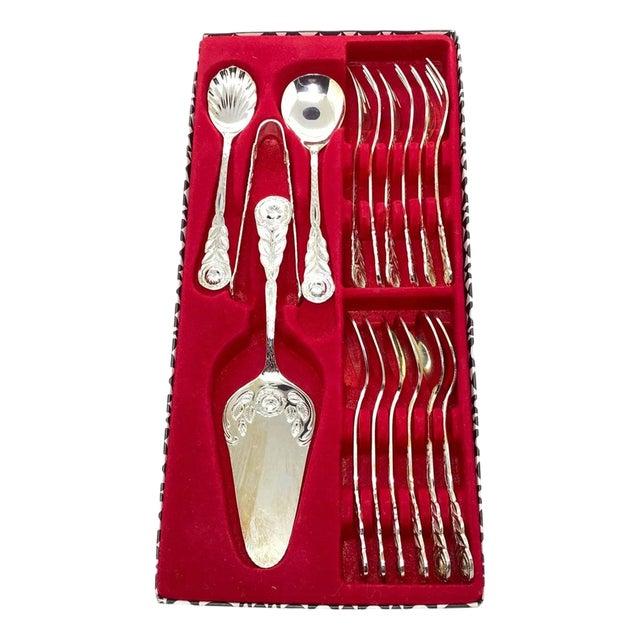 Rose Coffee or Tea Cake Flatware Service from Hildesheim, Germany, 1970s, Set of 16 For Sale