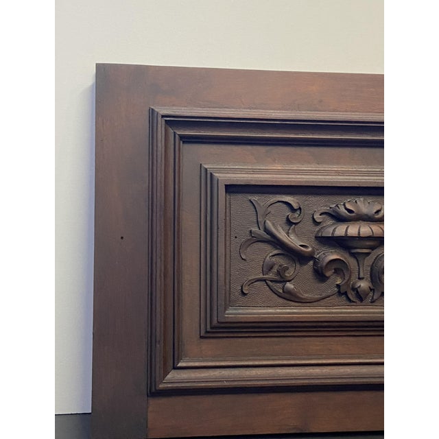 Antique French Architectural Element in Carved Wood Panel, 1900s For Sale - Image 4 of 11
