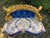 French 1980s French Louis XVI Blue Gold Beech Velvet Settee For Sale - Image 3 of 14