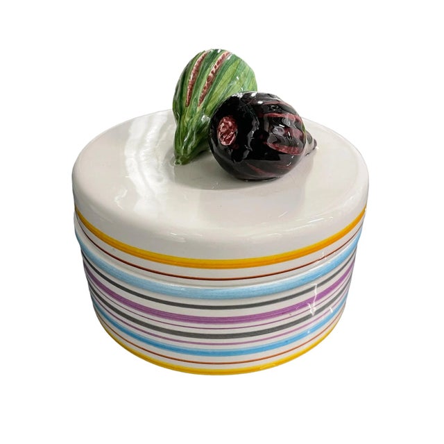 1960s Tiffany and Co. Ceramic Fig Lidded Box For Sale - Image 9 of 9