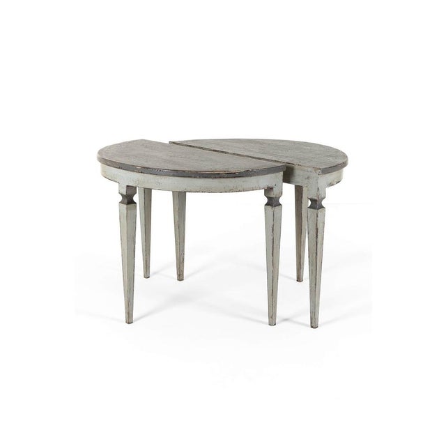Spanish Demi Lune Console Tables, Set of 2 For Sale - Image 4 of 13