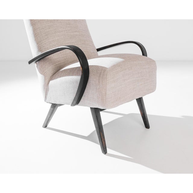 Mid-Century Modern 1930s Mid-Century Czech Beige Bentwood Armchair For Sale - Image 3 of 4