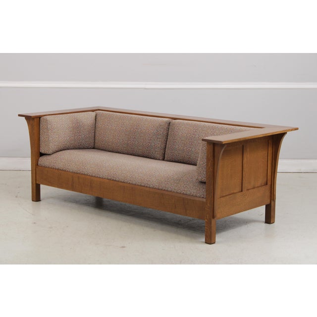 Stickley Stickley Mission Oak Prairie Settee Sofa For Sale - Image 4 of 18
