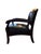 Animal Skin Contemporary Dark Wood & Black Leather Sculptural Armchair For Sale - Image 7 of 8