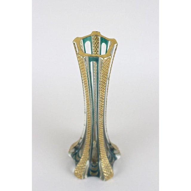 20th Century Murano Glass Vase with Green and Gilt Accents, Italy, 1930s For Sale - Image 9 of 18