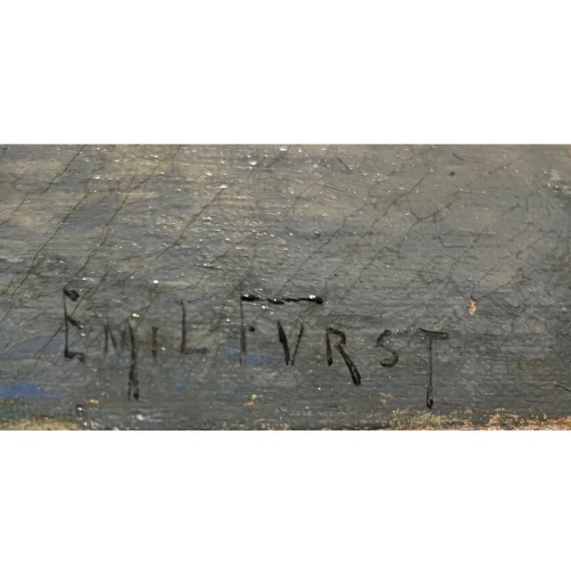 Coastal Emil Furst American Coastal Seascape Painting C. 1880 For Sale - Image 3 of 3