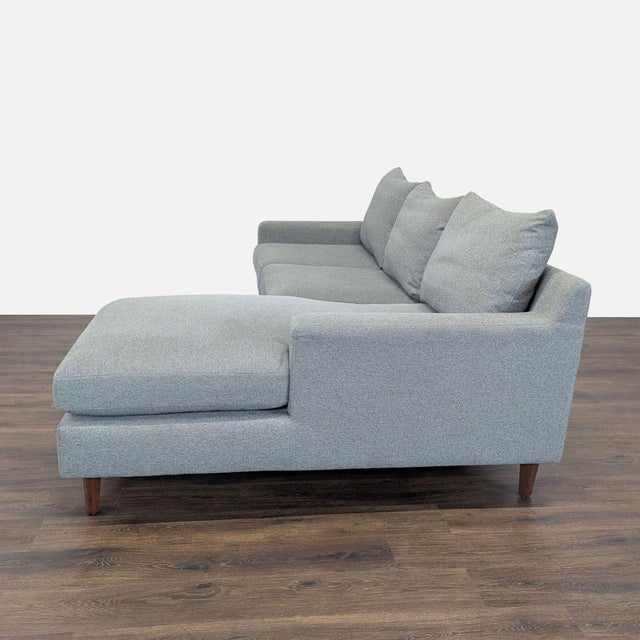 Modern Interior Define Sloan Modern Gray Sectional Sofa With Chaise For Sale - Image 3 of 9
