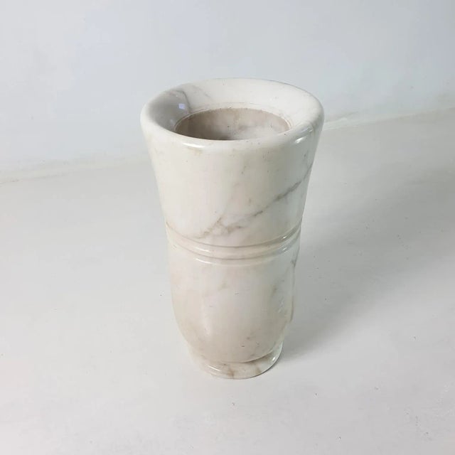 Metal Mid-Century Italian Marble Umbrella Stand For Sale - Image 7 of 9