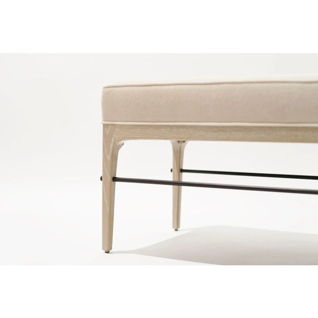 Off-white Linear Bench in White Oak Series 72 by Stamford Modern For Sale - Image 8 of 12