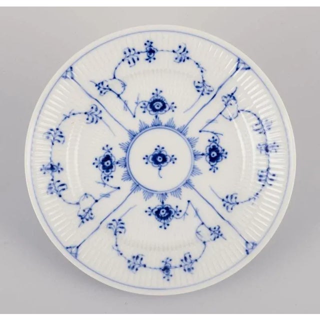 Small Lunch Plates in Blue Fluted Porcelain from Royal Copenhagen, 1980s, Set of 4 For Sale - Image 4 of 8