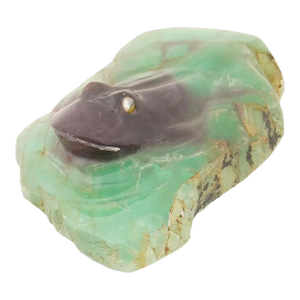 Vintage Carved Chrysoprase Frog Figurine
