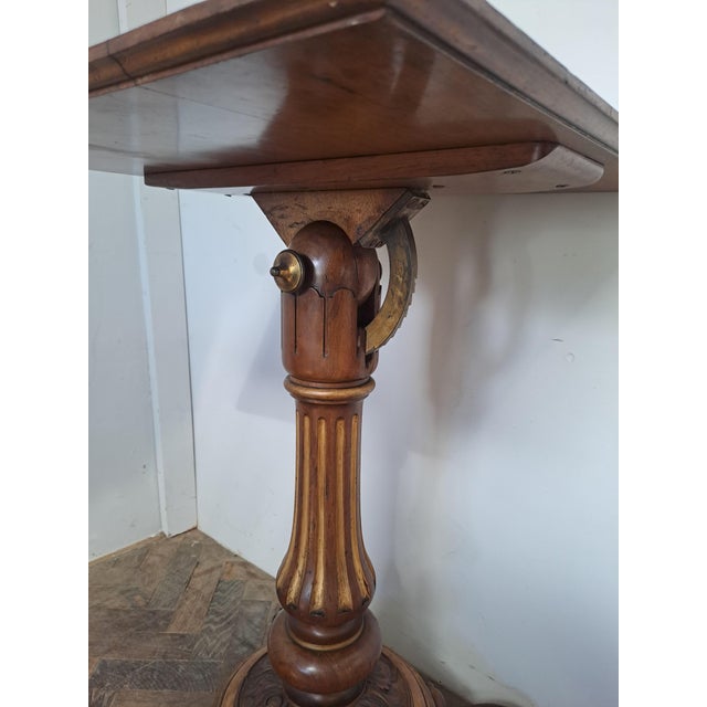 Victorian Walnut Tilting Reading Stand, 1860 For Sale - Image 4 of 9