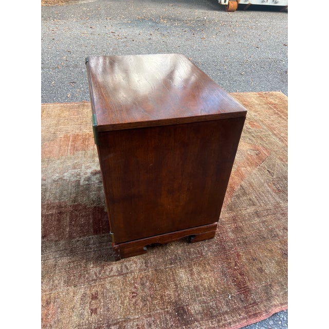 1970s Vintage Burl and Brass Chinoiserie Nightstands - a Pair For Sale - Image 12 of 12