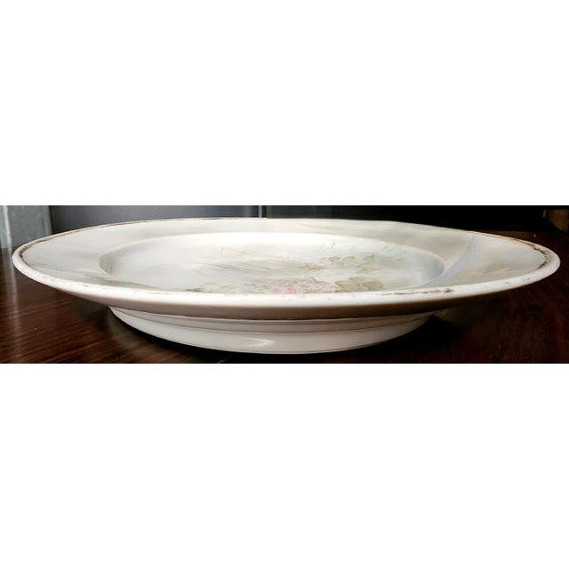 Antique Japanese Fine Porcelain Hand Painted Lg. Round Serving Platter For Sale - Image 9 of 13