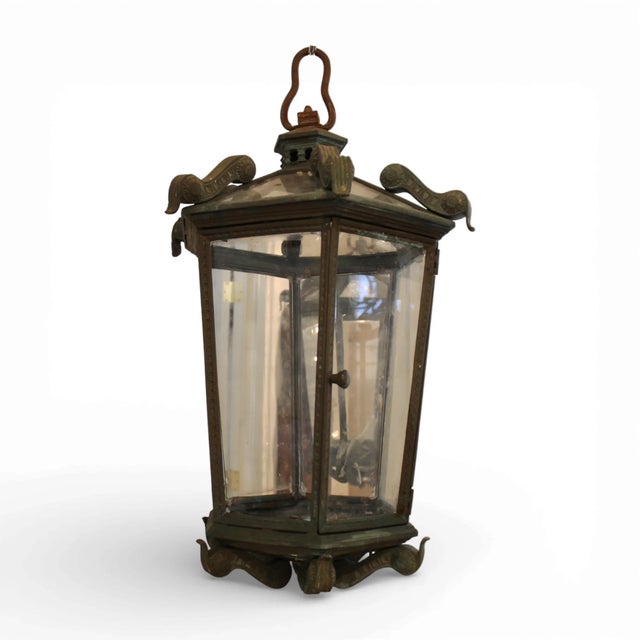 19th Century Italian Pair of Bronze Lanterns For Sale - Image 4 of 5