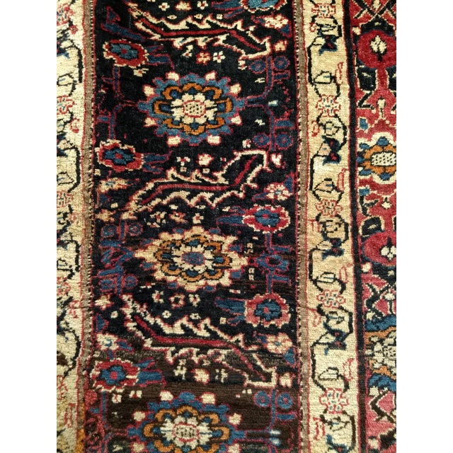 Antique Persian Mahal Sultanabad Rug, Hand-Knotted Wool, Geometric Pattern, 11x13, Red & Navy For Sale - Image 15 of 18