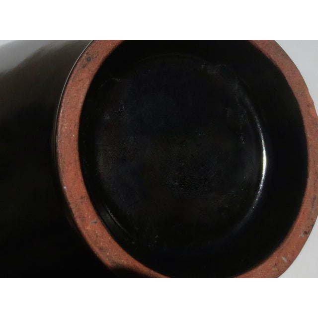 Japanese Mid-Century Japanese Tokoname Matte Bronze Glaze Vase For Sale - Image 3 of 5