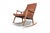 Mid-Century Modern Mid 20th Century Sculptural Teak + Wool Rocking Chair Attributed to Ingmar Relling For Sale - Image 3 of 7