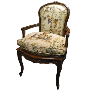 French Carved Walnut Fauteuil Chair, Circa 1840's