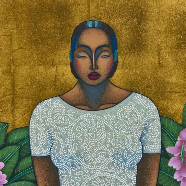 1970s Vintage Nivia Gonzalez Signed+ Numbered Serigraph "Echo of Lost Eden", For Sale - Image 5 of 6