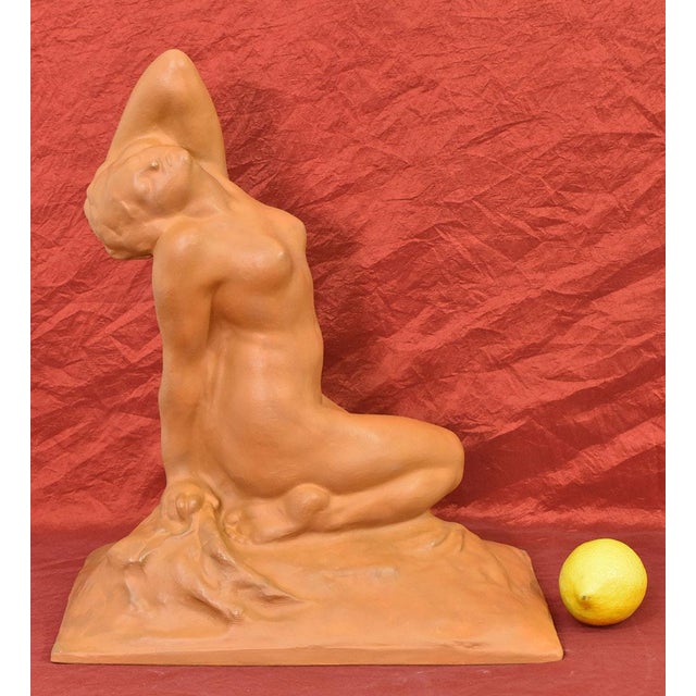 Amedeo Gennarelli, Art Deco Nude of Young Woman, 20th Century, Terracotta For Sale - Image 3 of 10