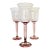 Vintage Blush Pink Water Goblets – Set of 3, Tall Wine Glasses • 8 3/4″ Tall • Thick Stemmed Water Goblets For Sale