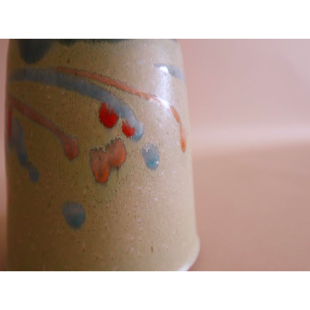 Pistachio 1960 Vintage Midcentury Studio Pottery Stem Vase For Sale - Image 8 of 10