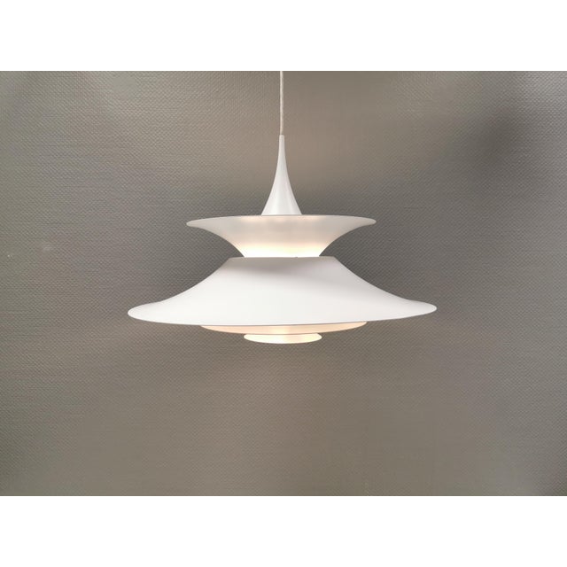 Vintage Scandinavian Radius Hanging Lamp in White Metal by Erik Balslev for Fog & Mørup, 1970s For Sale - Image 14 of 14