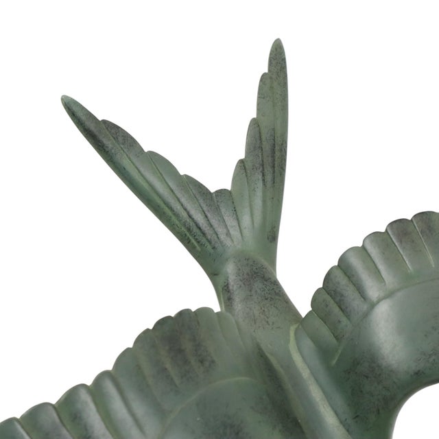 Art Deco Sculpture of Seagull on Marble Base with Bronze Patina For Sale - Image 9 of 17