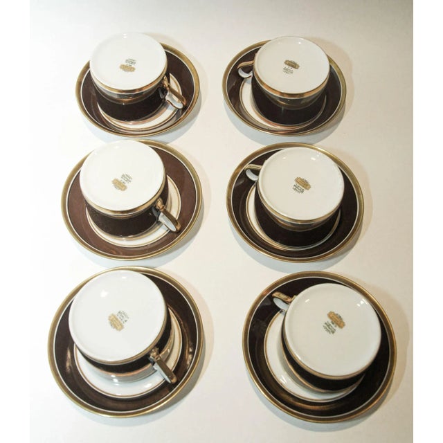 Richard Ginori Italian Porcelain Coffee Tea Cup Brown & Gold 1 of 16 Available For Sale - Image 10 of 12